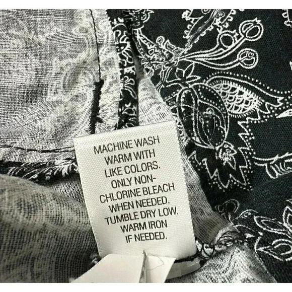 Croft & Barrow button up blazer w/ 3/4 sleeves black and white floral women's PM - Picture 6 of 8